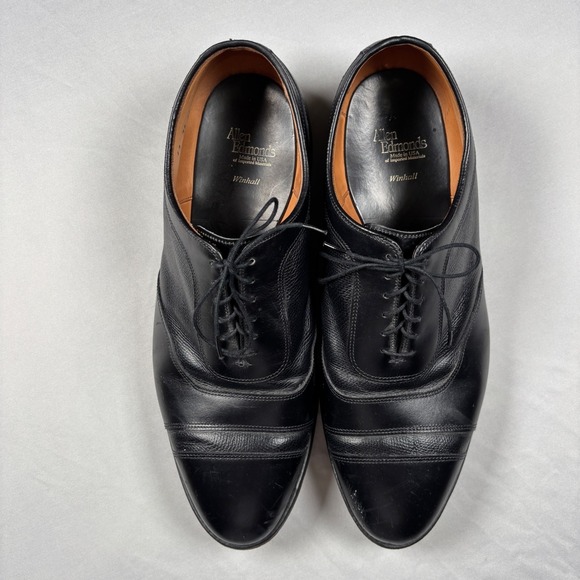 Mens Shoes Allen Edmonds Winhall Allen Edmonds Winhall Oxford Men 13 Black 1518 Cap Toe Leather Dress Shoes
